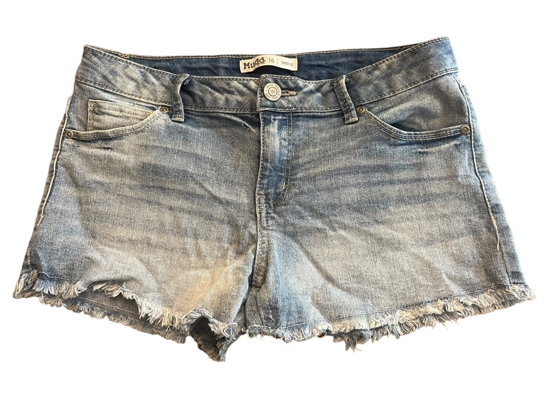 Size 16 Mudd Girls Shortie Denim Shorts Bottom Cutoff Jean Adjustable Waist