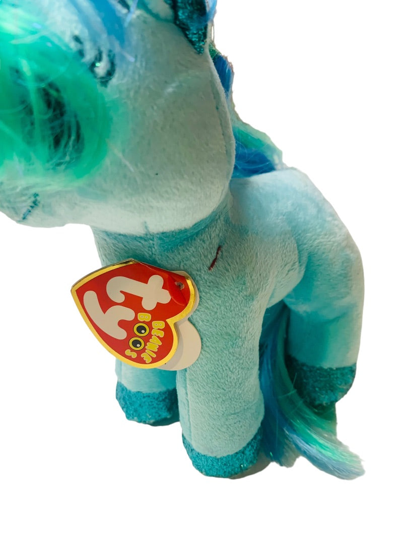 TY Beanie Boos 6" Topaz Teal Pony Plush Stuffed Animal Toy Heart Tags 2019