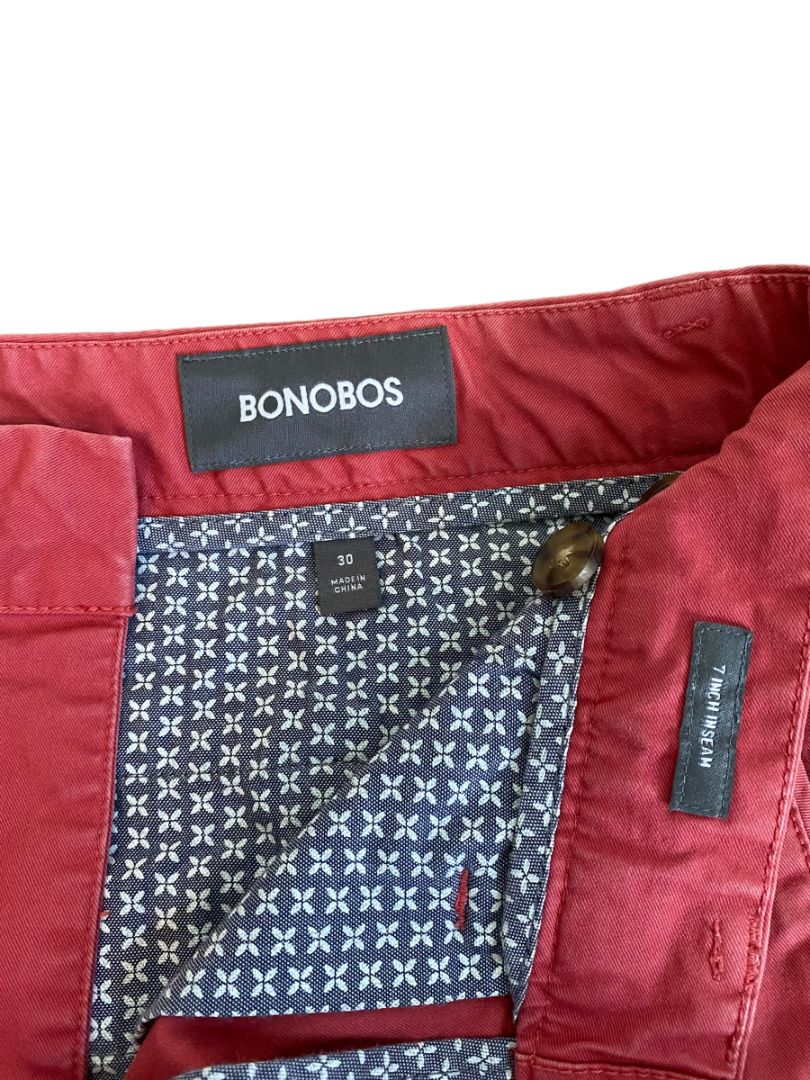 Size 30 Bonobos Red Twill Men's Shorts 7.5" Inseam