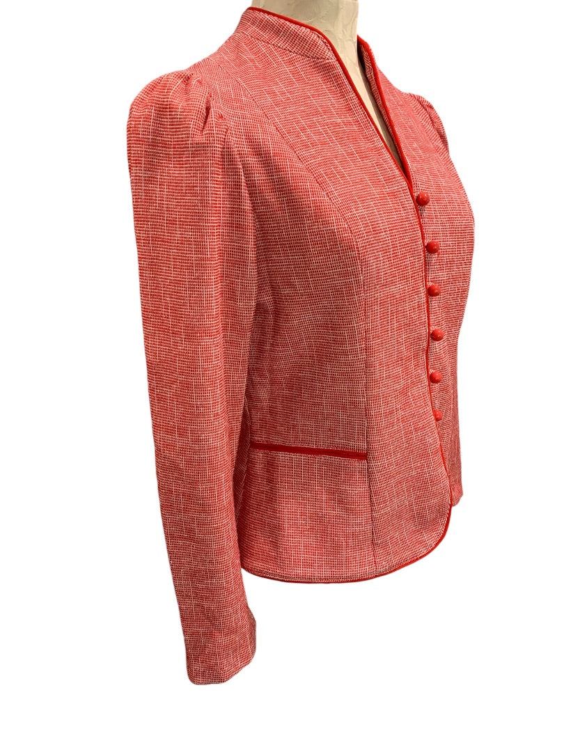 Small Marty Gutmacher Womens Red Blazer Jacket 1960s Vintage