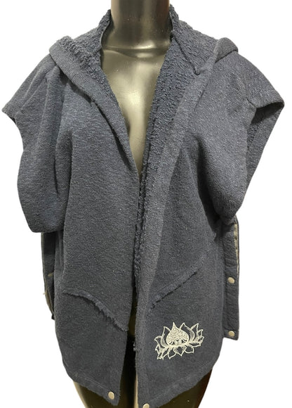 XS Small Move Alternative Womens Hooded Oversize Cardigan Sweatshirt