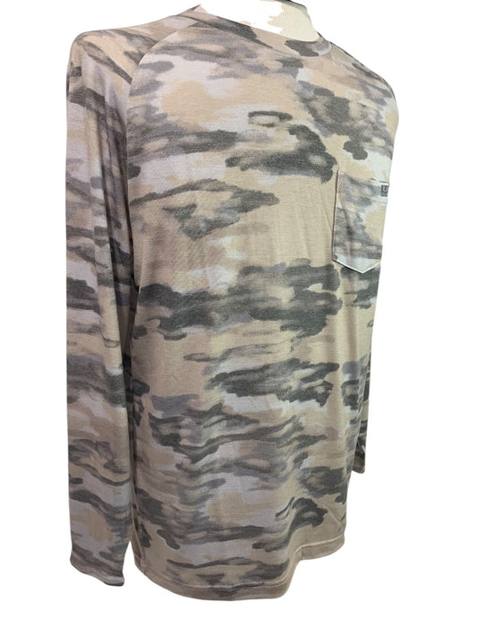 Small Huk Mens New Long Sleeve Fishing Shirt UPF 50+ Camo Waypoint Edisto