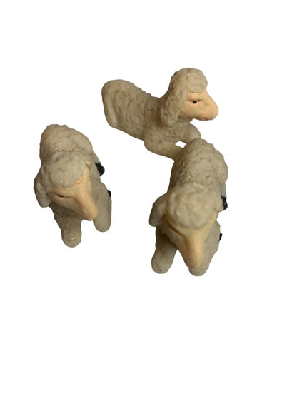 Nativity Resin Figurines Christmas Three Sheep 1.2 x 2 Inches Laying