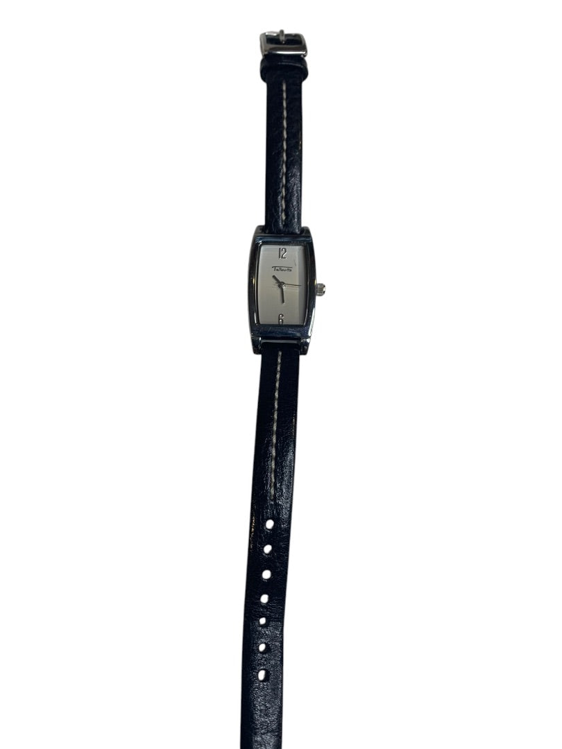 Talbots Womens Wristwatch Silvertone Rectangular Face Working