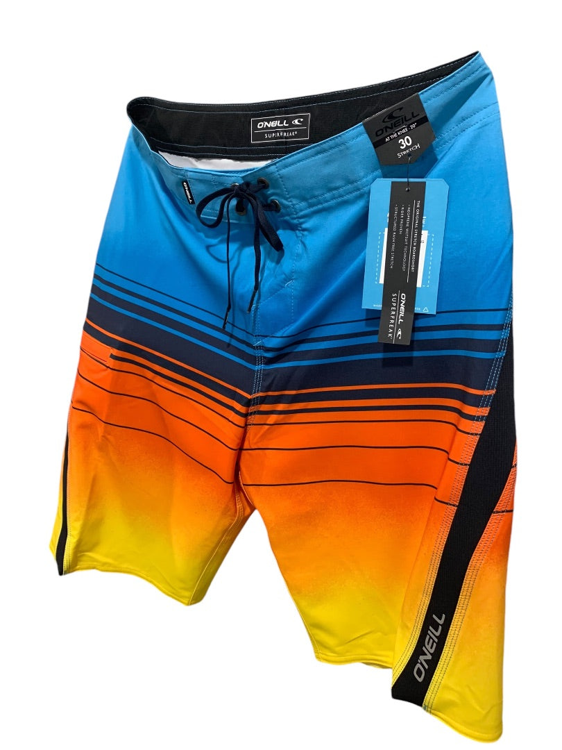 Size 30 O'Neill Mens New Superfreak Striped Board Shorts Striped