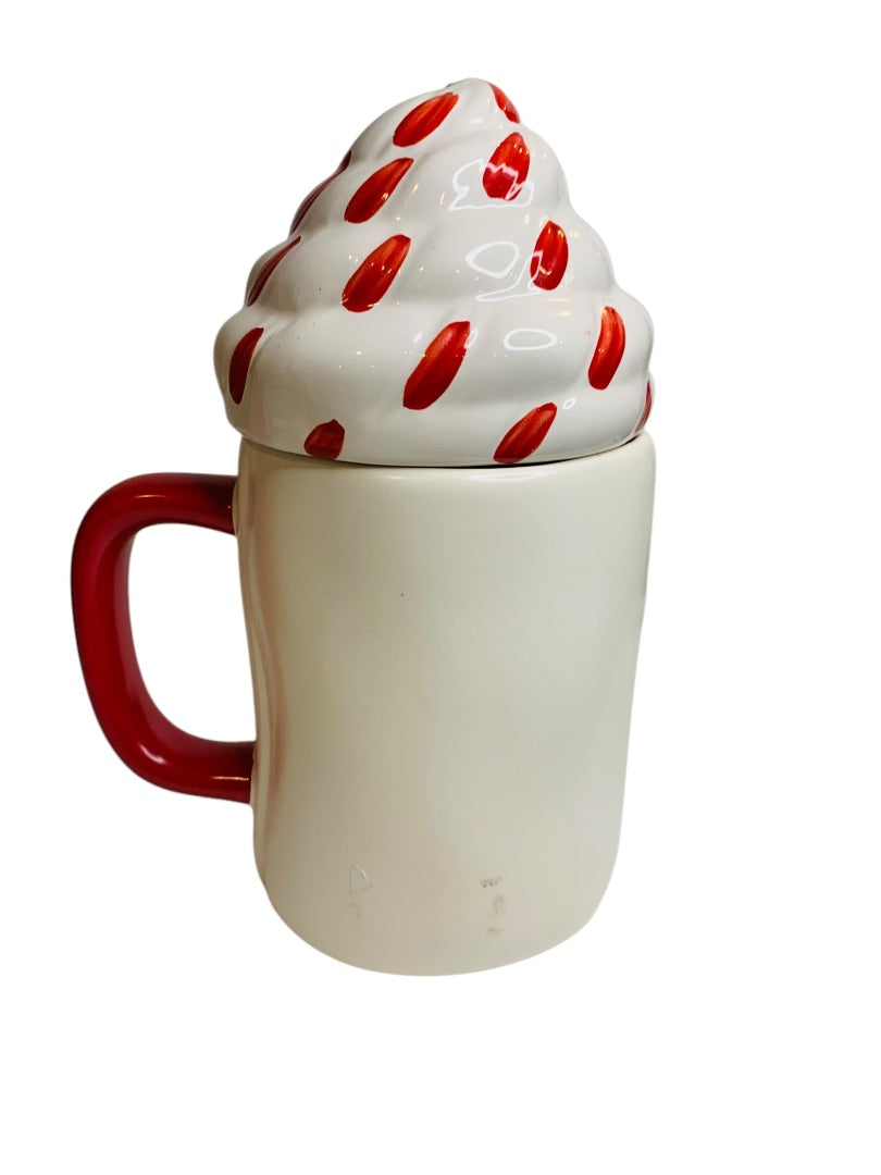 Rae Dunn by Magenta "Peppermint Kisses" 24 oz Lidded Mug