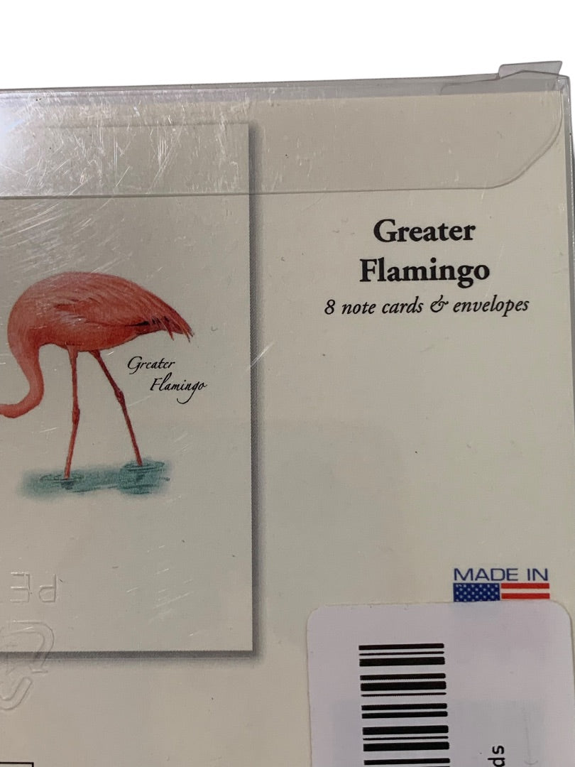 Set of 8 Notecards and Envelopes Greater Flamingo New