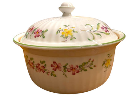 Royal Worcester Fine Oven China Fleuri 1983 Lidded Casserole 1 Quart