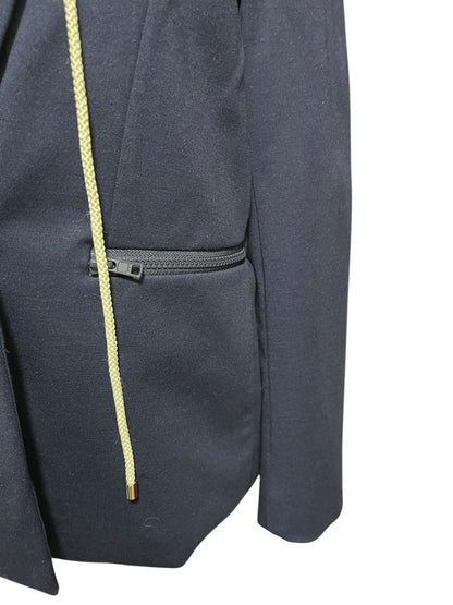 Small Central Park West Womens Detachable Hood Layer Jacket Blazer Navy