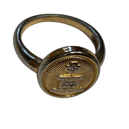 Size 8 L'Amore Duro Tutto Womens Gold Plated Ring 14mm Joy Dravecky