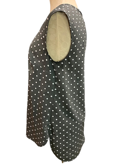 Medium Merona Gray Dot Star Patterned Sleeveless Shirt Blouse