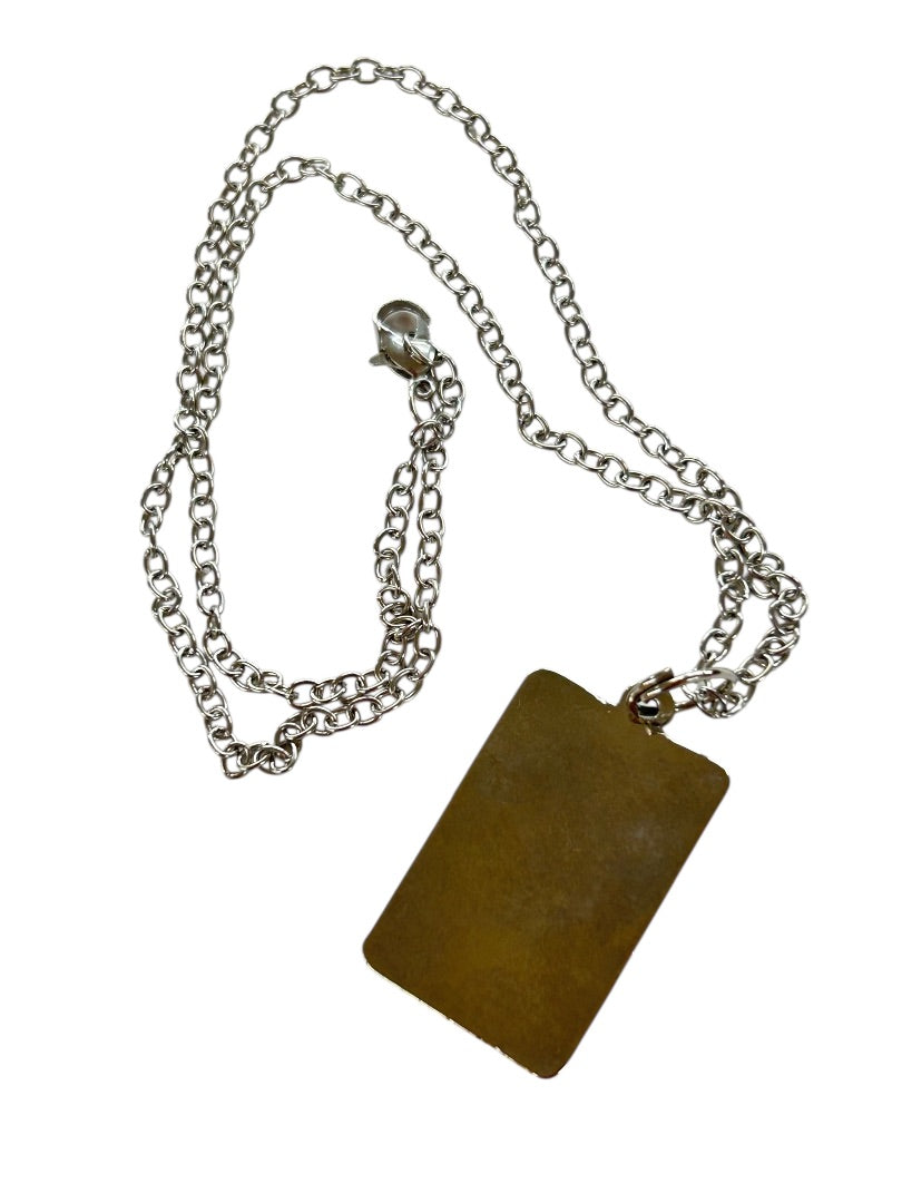 Silvertone Pendant Necklace Brittany Little Girl 18 Inch Lobster Clasp