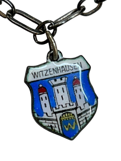 German Silver 800 Rev Fritz Vintage Charm Bracelet Souvenir 6 Inch