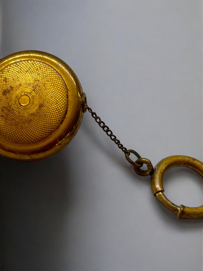 Vintage Estate Jewelry Goldtone Brass Retractable Chain Watch Fob Clip