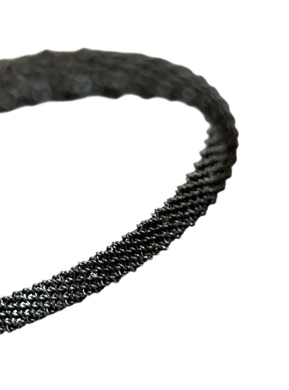 Pewter Color Textured Bangle Bracelet 2.75 Inch Inside Diameter Metal