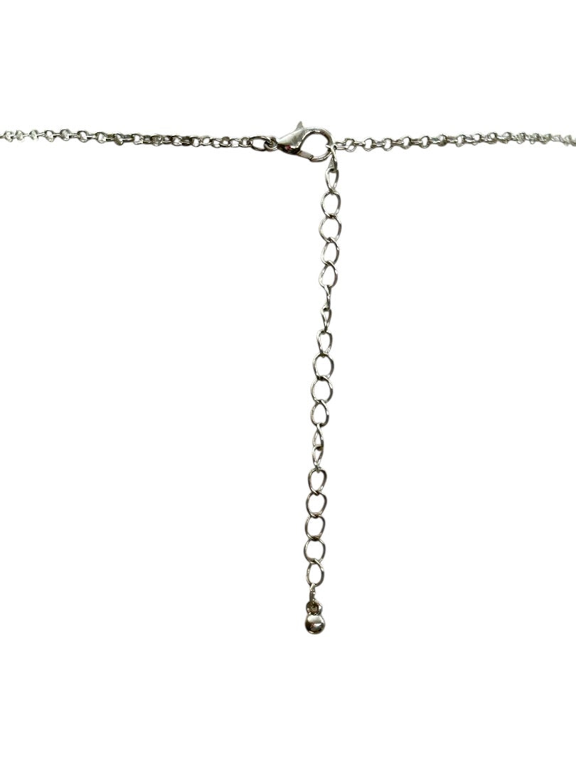 Silvertone Tiered Necklace Multistrand Circles 23-26 Inches 4 Inch Drop