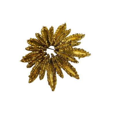 Signed Avon Vintage Textured Flower Brooch Pin 2.4 Inch Diameter
