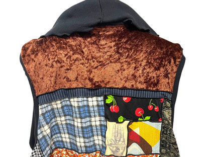 Medium Christy Fisher Sleeveless Patchwork Long Vest Made in USA