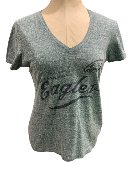 Small Majestic Fan Fashion Womens Philadelphia Eagles Tshirt V-Neck Green