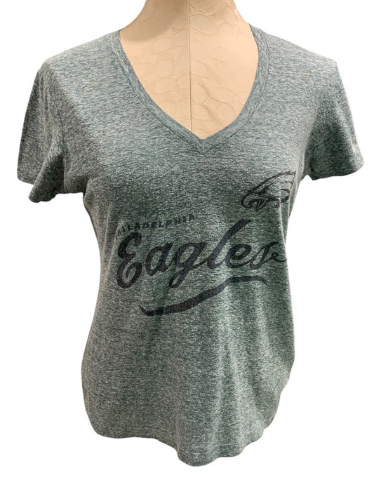 Small Majestic Fan Fashion Womens Philadelphia Eagles Tshirt V-Neck Green