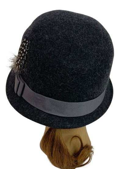One Size Angela & William Womens Wool Cloche Hat Charcoal Gray
