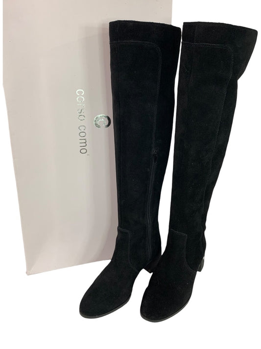 Size 6 Corso Como Womens Black Suede Over Knee Boots Loval