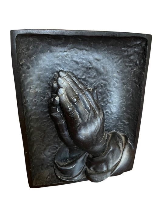 Praying Hands Dimensional Plaster Wall Hanging Plaque 10.5" x 8" x 1.5"