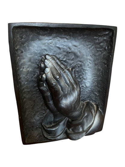 Praying Hands Dimensional Plaster Wall Hanging Plaque 10.5" x 8" x 1.5"