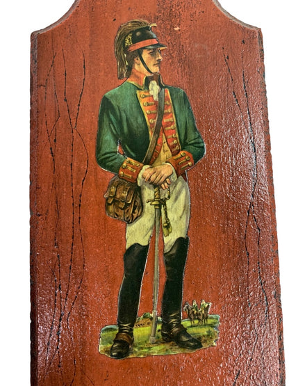Vintage Revolutionary War Officers Wooden Decoupage Set of 2 Wall Plaques