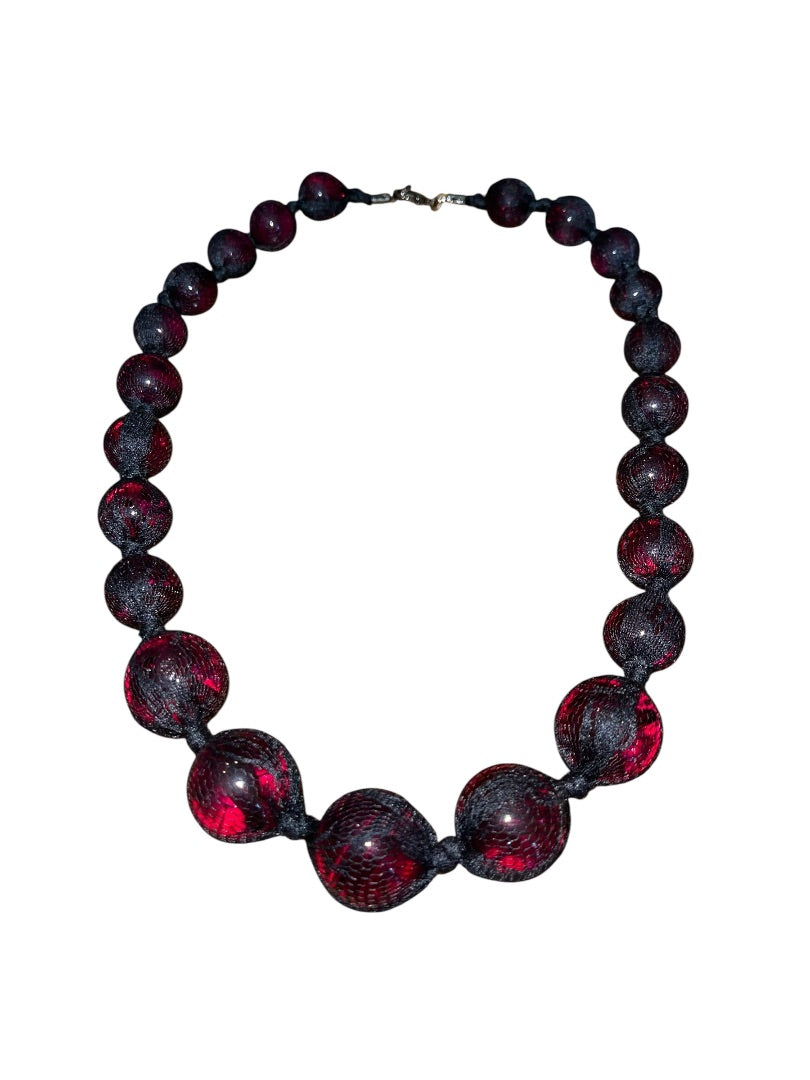 Express Black Netted Graduated Purple Sphere 28 Inch Necklace