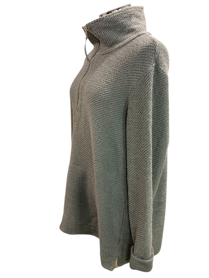 XL Soft Surroundings Womens Westport 1/4 Zip Pullover Sweater Gray