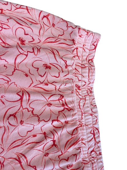 5X Any Body Elastic Waist Floral Knit Pants Pockets Pink Womens New