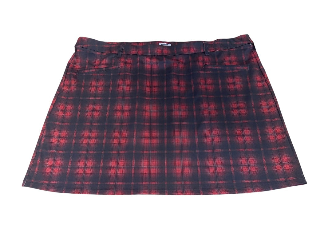 3X Maurices Stretch Plaid Skirt Pockets Red & Black New
