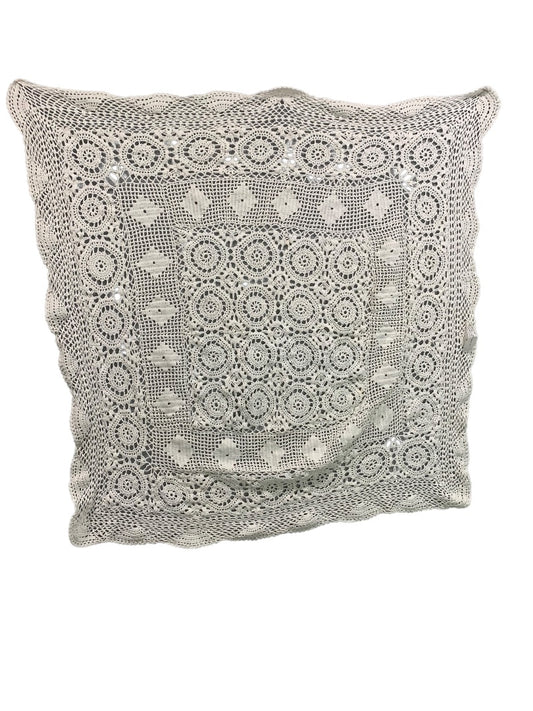 White Crochet Handmade Tablecloth Table Linen 35 Inches Square