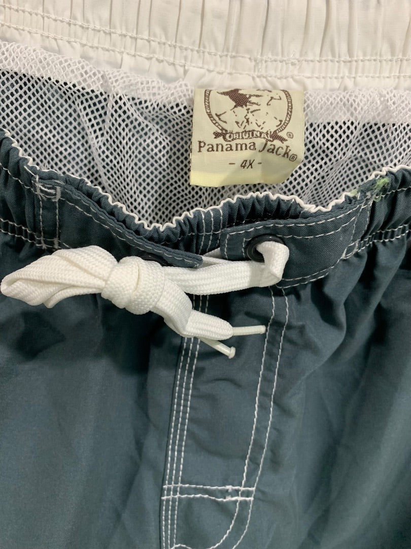 4X Panama Jack Mens New Swim Trunks Gray Bathing Suit