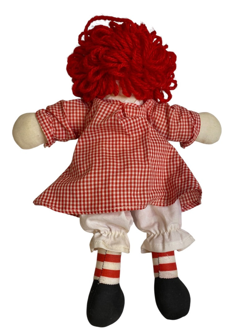 Vintage Raggedy Ann Rag Doll 12 Inch Handmade Red Gingham
