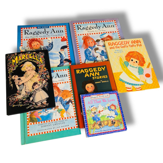 Lot of 7 Raggedy Ann and Andy Books Assorted Hardcover and Paperback
