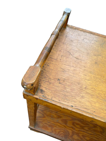 Oak Rolling Wooden Bar Cart Vintage 2 Shelves Garden Kitchen