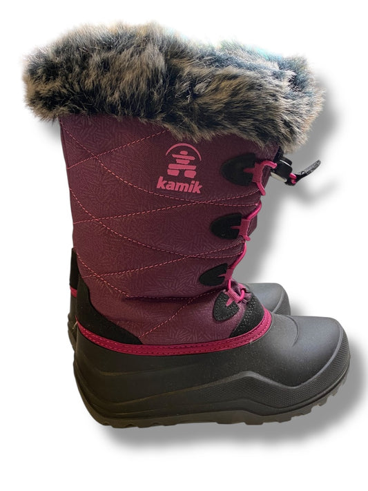 Size 3 Kamik Girls Snowgypsy Winter Boots Snow Purple Black