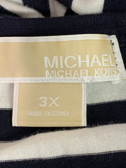 3X Michael Kors Womens Striped Soft Jersey Knit Maxi Dress Black White