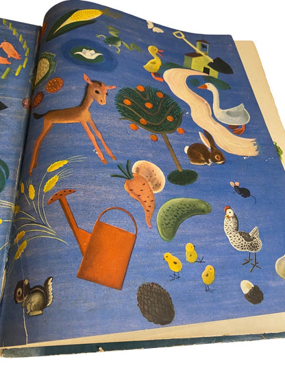 Vintage Scrap Junk Journal Ephemera Book Farm Stories Giant Golden Book