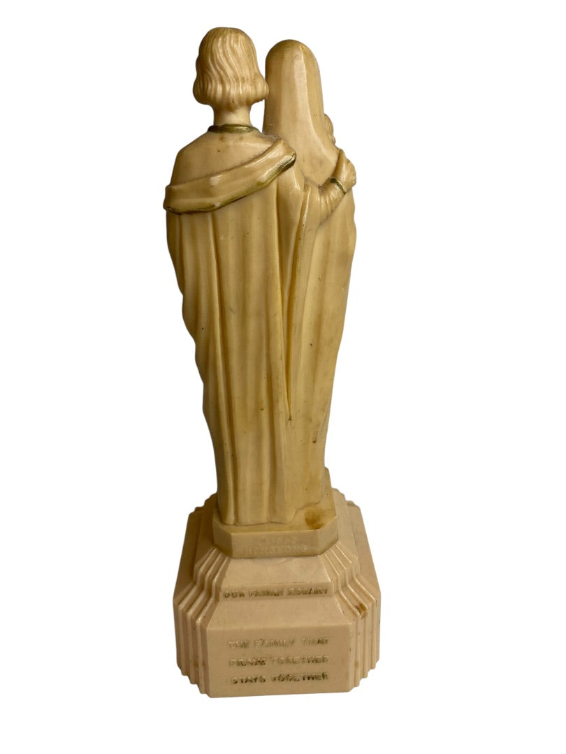 1962 Holy Family Plastic Figurine Rosary Holder Catholic 8"