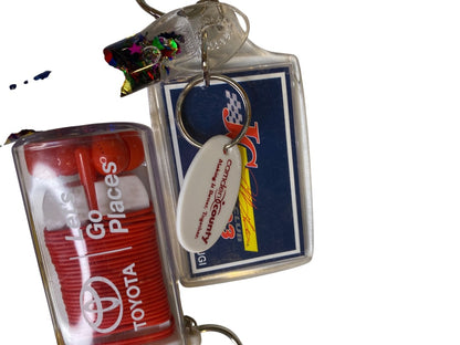 Set of 13 Key Rings Keychains Assorted Novelty Flip Flop Car Toyota