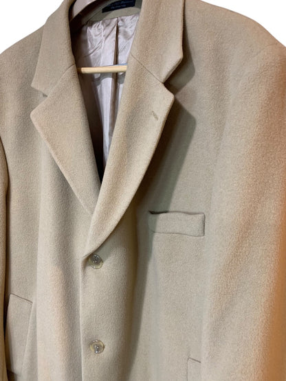 Size 48R Chaps Mens Overcoat Cashmere Blend Light Brown Tan