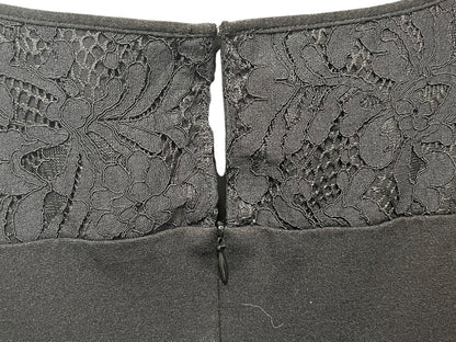 Size 16 Talbots Lace 3/4 Sleeve Back Zipper Dress Black