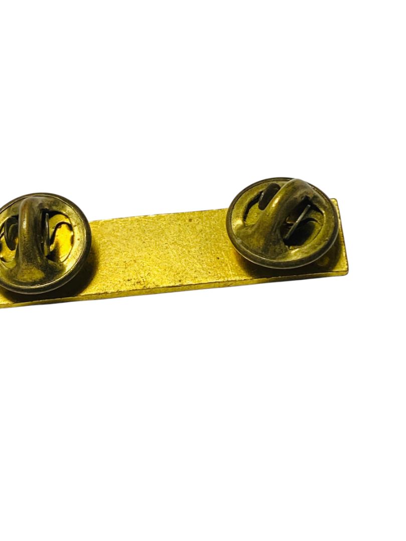 Vintage Bar Pin Coordinator Blue Goldtone 1.5" Double Butterfly Back