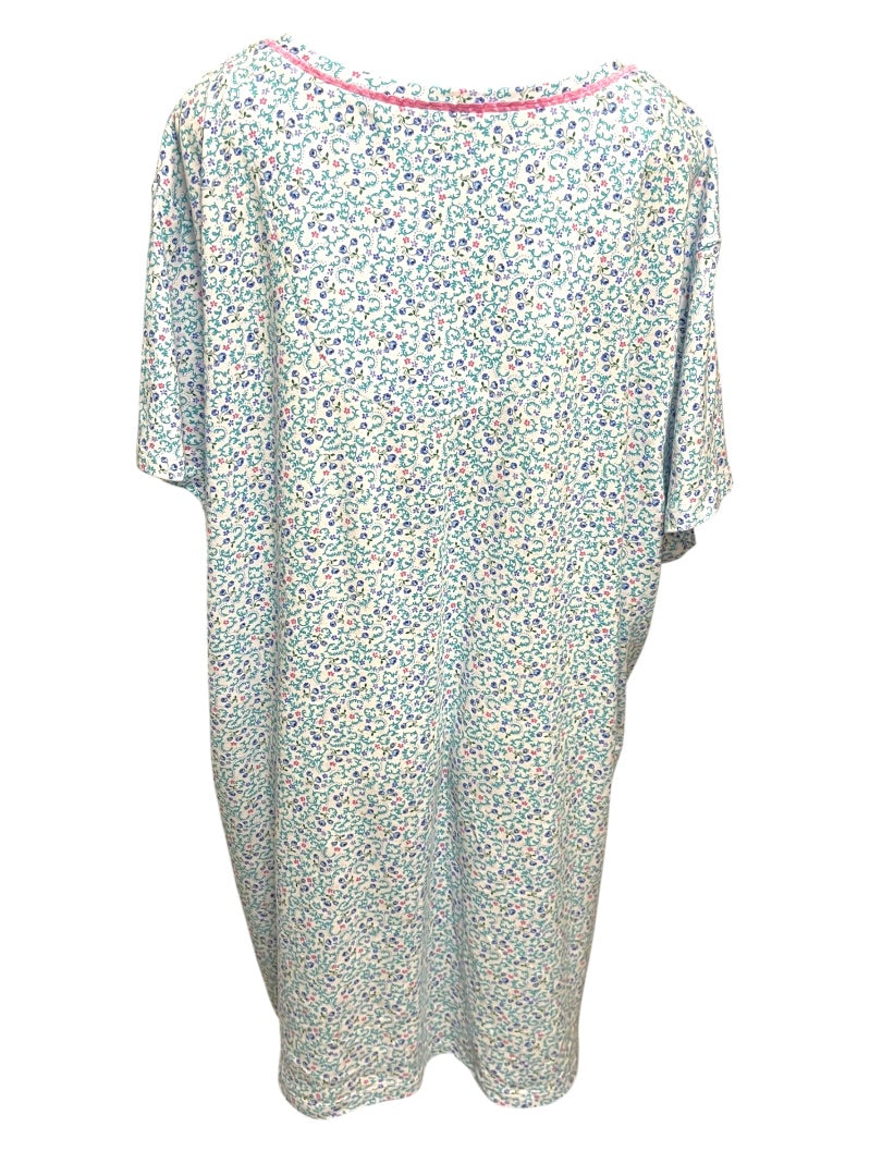 3X Karen Neuburger Floral Short Sleeve Nightgown