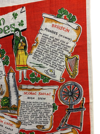 by Ulster Linen Tea Towel Vintage Irish Recipes 20" x 30" Coffee Stew Poundies