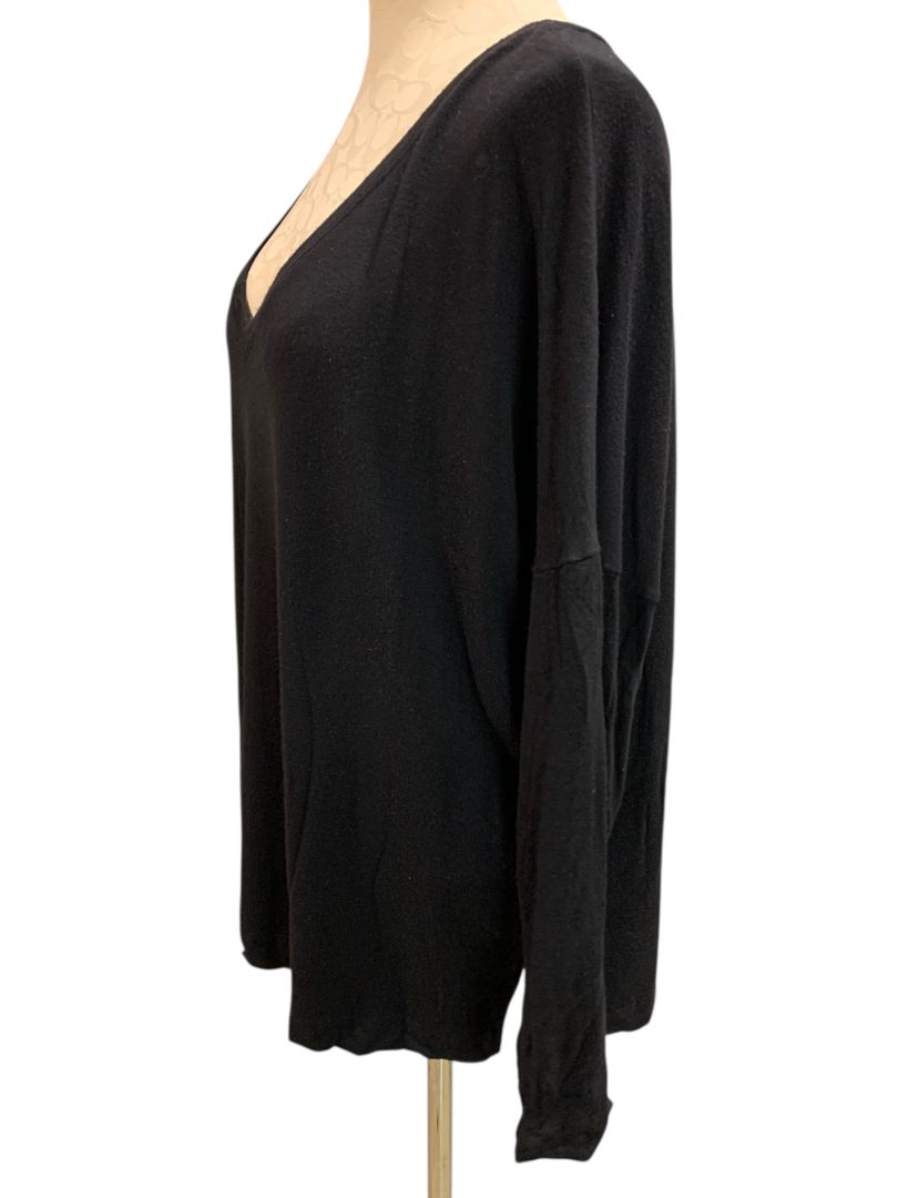 Size XL Soma Womens Black V-Neck Soft Tshirt Long Sleeve