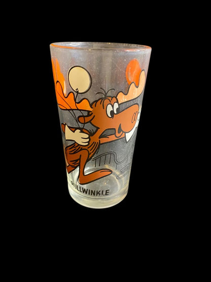 Vintage 1970s Pepsi Collector Series P.A.T-Ward Bullwinkle Drinking glass